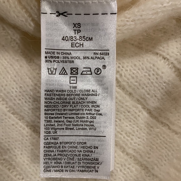 RE ISSUE Women’s Wool and Alpaca Long Sleeve Quiet Luxury Sweater SZ XS Cream - Picture 9 of 13